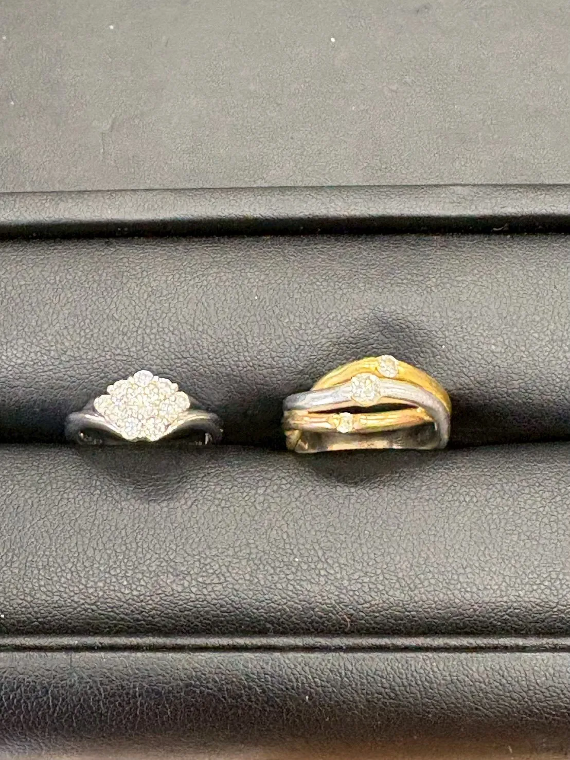 パヴェダイヤリング＆金プラチナコンビリング